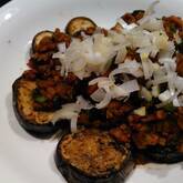 焼きナスの肉みそがけ