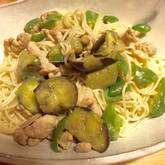 ナスと豚肉のみそ素麺