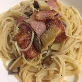 キノコとベーコンの和風クリームパスタ