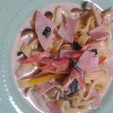 キノコのクリーム煮パスタ