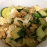 エビと豆腐のショウガ炒め