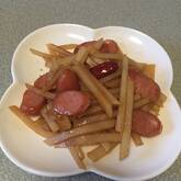 ジャガイモとソーセージのきんぴら