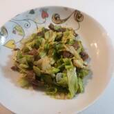 レンジキャベツと牛肉のオイスター炒め