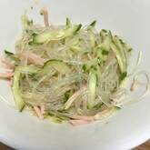 キュウリとハムの中華春雨サラダ