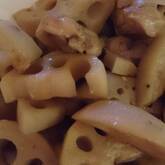 鶏とレンコンの甘辛炒め