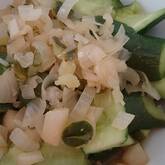 らっきょうとキュウリの甘酢炒め