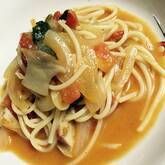 鶏とエリンギのトマトクリームパスタ