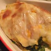 簡単カボチャとホウレン草のグラタン