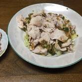 豚しゃぶとキャベツのネギドレッシング和え