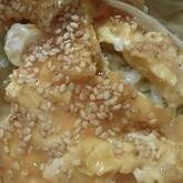 モヤシとニラの卵とじ丼