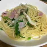 シンプルが一番！ホウレン草とベーコンのパスタ