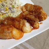 ピリ辛肉巻き餅