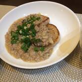 大根ステーキの肉みそがけ