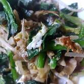 小松菜と豚肉のピリ辛炒め