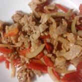 細切り豚肉と野菜炒め