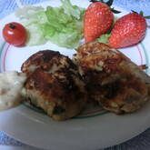 鮭ゴボウのつくね焼き