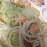 サーモンのクリームパスタ