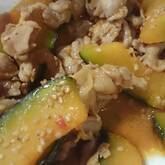 カボチャと豚肉の炒め煮