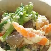 菜の花とニンジンの白和え