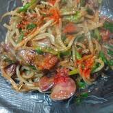 鶏レバーのピリ辛炒め