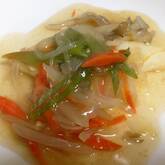 サクサク白身魚の野菜たっぷりあんかけ