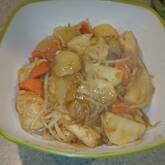 野菜炒め黒酢あんかけ