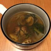 アサリと菊菜のスープ