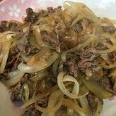 玉ネギと牛肉の甘辛炒め
