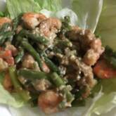 エビとアスパラのマヨ炒め