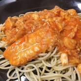 白身魚のトマトパスタ