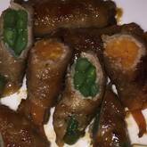ウドとインゲンの牛肉巻き