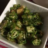 焼き油揚げのオクラがけ