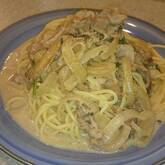 キノコとベーコンの和風クリームパスタ