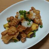 鶏肉とサツマイモのおろし和え