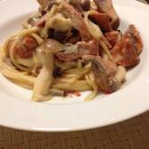 ホタテのクリームパスタ