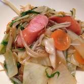 野菜炒め黒酢あんかけ