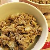 豚とレンコンのそぼろ丼