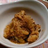 焼きナスのピリ辛ゴマ和え