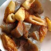 お手軽食材で！ちくわとコンニャクの煮物