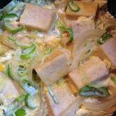 戻し不要！高野豆腐と玉ネギの卵とじ