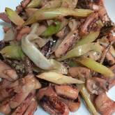 イカのニンニクマヨ炒め