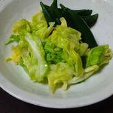 キャベツとオクラの即席漬け