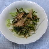 大根と水菜のパリパリジャコサラダ　【大根上部+大根葉】