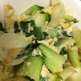 モヤシと青菜の卵とじ