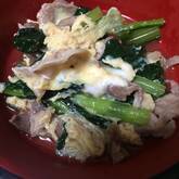 豚とホウレン草の卵とじ