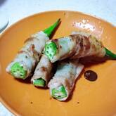 オクラの肉巻きソテー