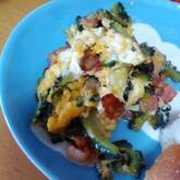 ゴーヤとベーコンのおかか炒め