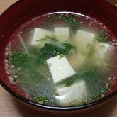 豆腐と水菜の中華スープ