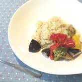 マッシュルームと厚切りベーコンのアヒージョ