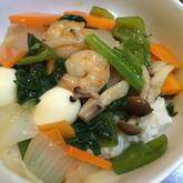 ポークとエビの中華丼